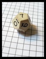 Dice : Dice - 12D - White With Black Numerals